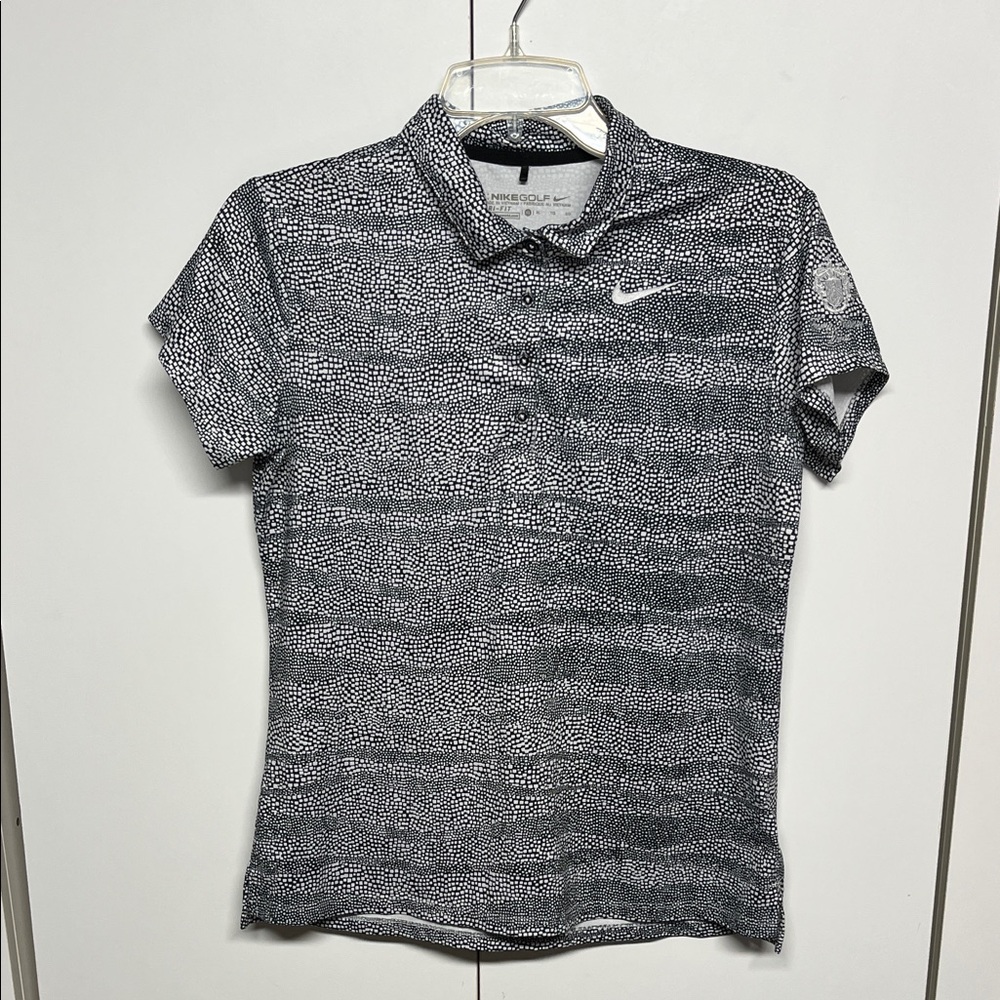 Nike Golf Black and White Patterned Polo Shirt